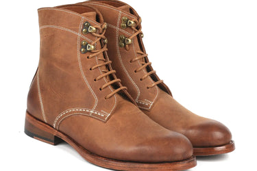 Paul Parkman Men's Nubuck Leather Boots in Brown
