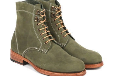 Paul Parkman Men's Nubuck Leather Boots in Green