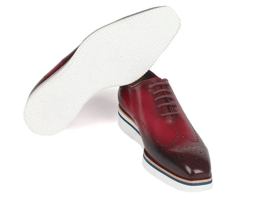 Paul Parkman Men's Smart Casual Wingtip Oxfords in Bordeaux