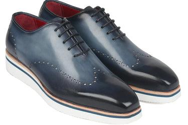 Paul Parkman Men's Smart Casual Wingtip Oxfords in Navy