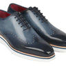 Paul Parkman Men's Smart Casual Wingtip Oxfords in Navy
