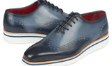 Paul Parkman Men's Smart Casual Wingtip Oxfords in Navy