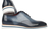 Paul Parkman Men's Smart Casual Wingtip Oxfords in Navy