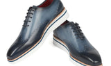Paul Parkman Men's Smart Casual Wingtip Oxfords in Navy
