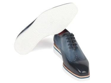 Paul Parkman Men's Smart Casual Wingtip Oxfords in Navy