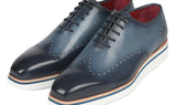 Paul Parkman Men's Smart Casual Wingtip Oxfords in Navy