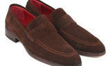 Paul Parkman Men's Suede Penny Loafers in Brown