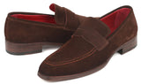 Paul Parkman Men's Suede Penny Loafers in Brown