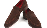 Paul Parkman Men's Suede Penny Loafers in Brown