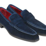 Paul Parkman Men's Suede Penny Loafers in Navy in #color_