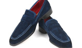 Paul Parkman Men's Suede Penny Loafers in Navy