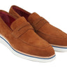 Paul Parkman Men's Suede Smart Casual Penny Loafers in Camel in #color_