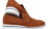 Paul Parkman Men's Suede Smart Casual Penny Loafers in Camel