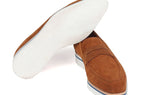 Paul Parkman Men's Suede Smart Casual Penny Loafers in Camel