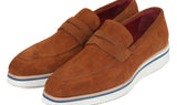 Paul Parkman Men's Suede Smart Casual Penny Loafers in Camel