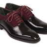 Paul Parkman Men's Suede & Black Patent Oxfords in Burgundy in #color_