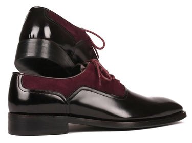 Paul Parkman Men's Suede & Black Patent Oxfords in Burgundy