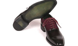 Paul Parkman Men's Suede & Black Patent Oxfords in Burgundy