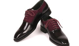 Paul Parkman Men's Suede & Black Patent Oxfords in Burgundy