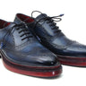 Paul Parkman Men's Triple Leather Sole Wingtip Oxfords in Navy