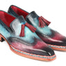 Paul Parkman Norwegian Welted Tassel Loafers in Blue & Purple