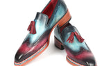 Paul Parkman Norwegian Welted Tassel Loafers in Blue & Purple