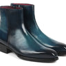 Paul Parkman Side Zipper Boots Goodyear Welted in Blue Burnished