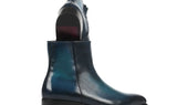 Paul Parkman Side Zipper Boots Goodyear Welted in Blue Burnished