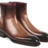 Paul Parkman Side Zipper Boots Goodyear Welted in Brown Burnished