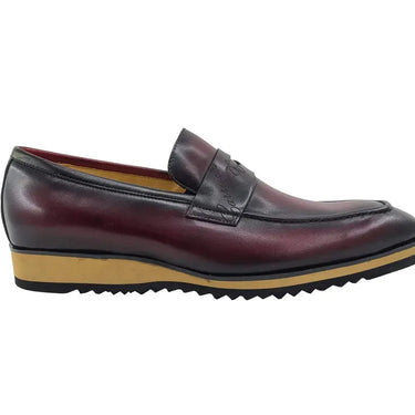 Carrucci Shoes Penny Loafer with Lightweight Sole in Burgundy