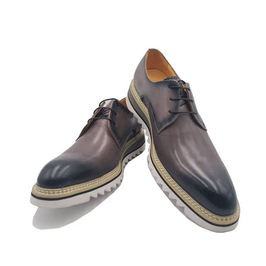 Carrucci Shoes Plain Toe Blucher Oxford in Gray