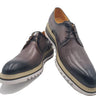 Carrucci Shoes Plain Toe Blucher Oxford in Gray #color_ Gray