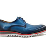 Carrucci Shoes Plain Toe Blucher Oxford in Ocean Blue #color_ Ocean Blue