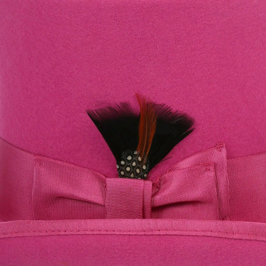 Ferrecci Premium Top Hat in Fuchsia Wool Victorian Elegance in