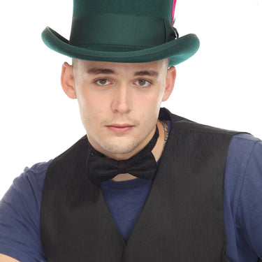 Ferrecci Premium Top Hat in Hunter Green Wool Victorian Elegance in