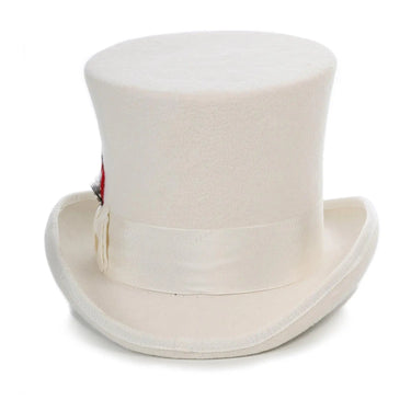 Ferrecci Premium Top Hat in Off White Wool Victorian Elegance in
