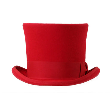 Ferrecci Premium Top Hat in Red Wool Victorian Elegance in #color_