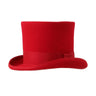 Ferrecci Premium Top Hat in Red Wool Victorian Elegance in Red #color_ Red