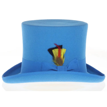Ferrecci Premium Top Hat in Royal Blue Wool Victorian Elegance in
