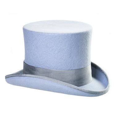 Ferrecci Premium Top Hat in Sky Blue Wool Victorian Elegance in