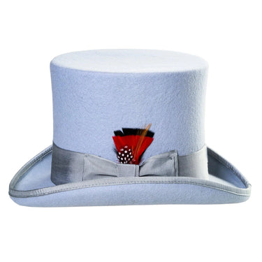 Ferrecci Premium Top Hat in Sky Blue Wool Victorian Elegance in Sky Blue