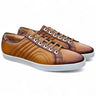 Primo Hand Burnished Leather Sneakers in Cognac #color_ Cognac