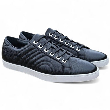 Primo Hand Burnished Leather Sneakers in Black