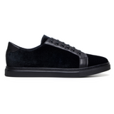 Belvedere Prince in Black Velvet & Polished Leather Formal Sneakers