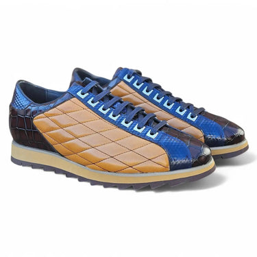 Quilted Leather Sneaker in Brown
