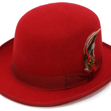 Ferrecci Wool Bowler Hat in Red
