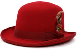 Ferrecci Wool Bowler Hat in Red