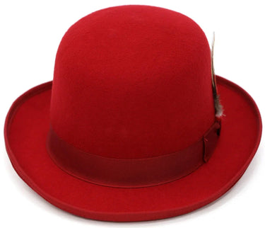 Ferrecci Wool Bowler Hat in Red