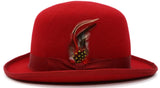 Ferrecci Wool Bowler Hat in Red