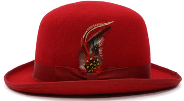 Ferrecci Wool Bowler Hat in Red